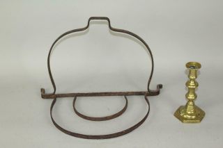 Rare Rare 17th C American Wrought Iron Hanging Kettle Or Pot Warmer Old Surface