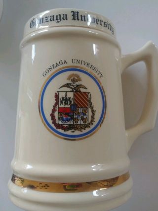 Rare Vintage Gonzaga University Crest Beer Stein Mug