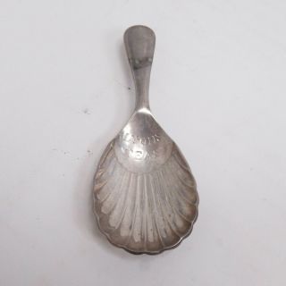 Lyons Teas Caddy Spoon Silver Plated Sheffield Shell Shaped Antique Collectible