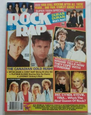 Rare Rock Rap Mag May 86.  Kiss,  Madonna,  Bryan Adams,  Wham,  Benatar,  Lauper L@@k