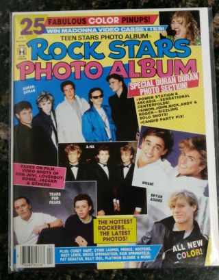 Rare April 86 Teen Stars Photo Album Mag,  Madonna,  Duran Duran,  Aha,  Brian Adams