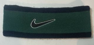 Vintage Nike Swoosh Headband Sweatband Sports Exercise Fleece Taiwan Made Rare