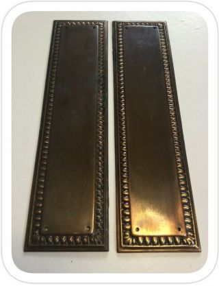 1 Pair Vintage Brass Decorative Door Finger Plates - Maker Jwb