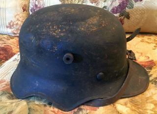Extremely Rare Ww1 M18 Cut Out Helmet,  Liner,  Chin Strap - Prototype