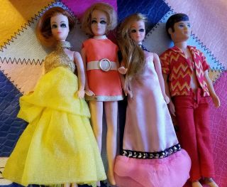 Four Vintage 1970s Topper Dawn And Friends Dolls