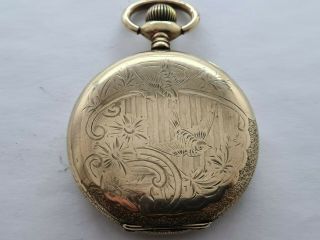 Antique 1902 Elgin U.  S.  A Full Hunter Gold Plated Pocket Watch Rare