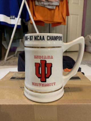 Rare Vintage Indiana University Iu Ceramic Stein Mug 