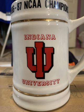 Rare Vintage Indiana University IU Ceramic Stein Mug ' 86 - ' 87 2