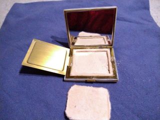 Vintage Rare Double Mother Of Pearl Makeup Compact Case Powder Mirror Mosaic