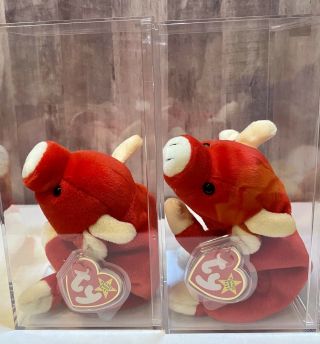 Fully Authenticated Ty Beanie Baby Snort The Bull Rare Mwmt Museum Quality