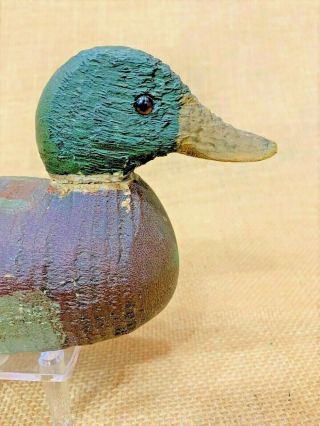 Rare Victor Salesmans Sample Miniature Wood Mallard Drake Duck Decoy