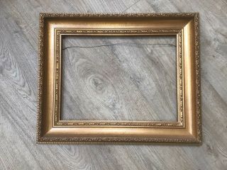 Vintage Decorative Guilt On Wood Picture Frame