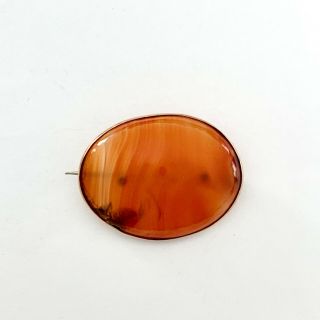 Antique Victorian 9ct Rose Gold Carnelian Cornelian Red Agate Oval Pin Brooch