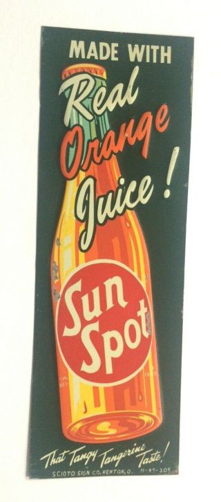 Vintage Tin - Sun Spot - Soda Advertising Sign 1947 - Multi Color - Rare - Nos