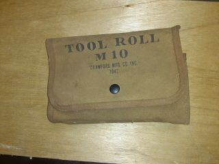 Rare Complete Tool Roll M10 Wwii M1 Garand Cleaning Tools