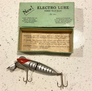 Rare Vintage Paul Bunyan Electro Lure Box Fishing