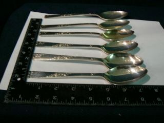 Smith Seymour Rose Garden Silver Plated Set Of 6 Dessert Spoons