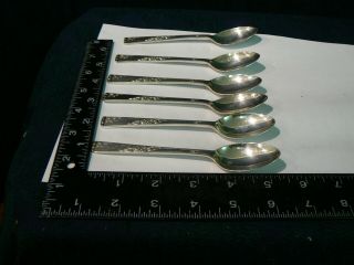 Smith Seymour Rose Garden Silver Plated Set Of 6 Tea Spoons