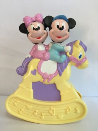 Disney Musical Rocking Horse Baby Mickey Minnie Mouse By Arco Rare