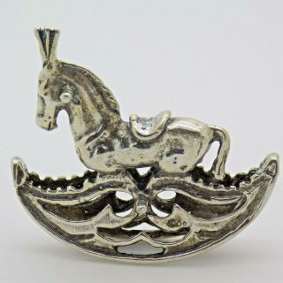 Vintage Solid Silver Italian Made Carousel Horse Figurine Stamped Miniature