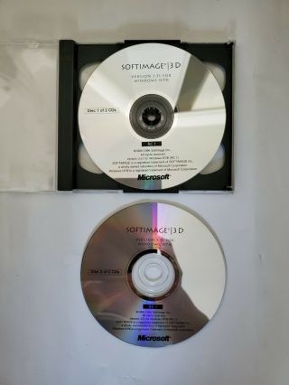 Vintage Rare Microsoft Softimage 3d V 3.  51 Rc 1 For Windows Nt Cdrom