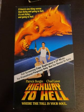 Highway To Hell Rare Vhs 1992 Patrick Bergen,  Chad Lowe Kristy Swanson