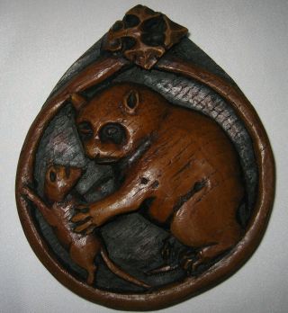 Cat Mouse Rat Wall Plaque Medieval Cathedral Misericord Carving Beverley Minster
