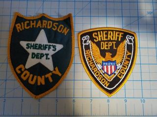 Rare Two Different Richardson County Neb.  Police Sheriff Dept Patches Vintage