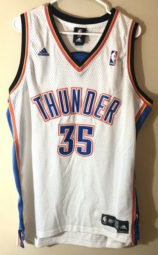Rare Adidas Oklahoma City Thunder Kevin Durant White Jersey Size Large
