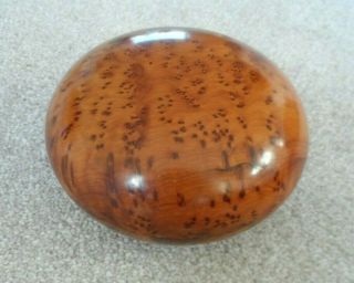 A Large Thuya Wood Pebble Shaped Box With Lift Off Lid Suitable For Trinkets Etc