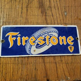 Rare Vintage Firestone Tires Porcelain Service And Parts Sign