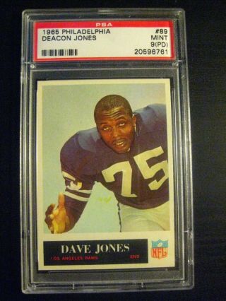 1965 Philadelphia 89 Decon Jones (hof) Los Angeles Rams Psa 9 (pd) Rare