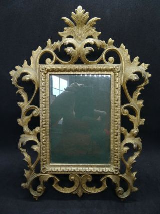 Antique Ornate Brass Picture Frame,  Rococo Style