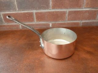 Vintage French 14cm Diameter Copper Pan Tin Lined Weight 0.  6kgs