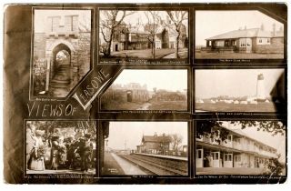 Rare R.  P.  Postcard 8 Views - Leasowe Station - Castle - Sanatorium - Golf Club House 1915