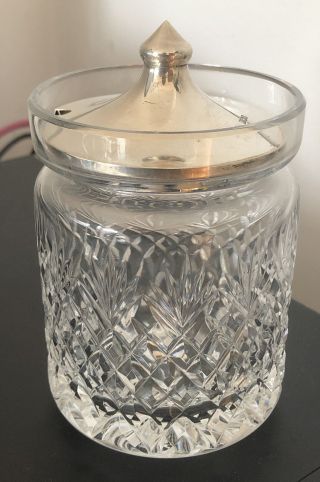 Vintage Solid Silver & Crystal Cut Glass Preserve Pot - Broadway & Co