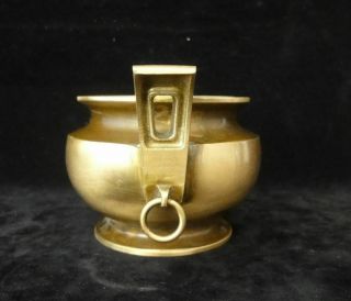 Fine Old Chinese Golden Bronze Incense Burner Censer Marked 