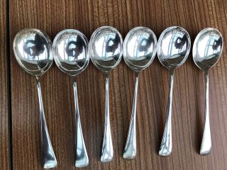 Set Of 6 Vintage Antique? Waring And Gillow A Soup Spoons