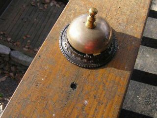Antique Cast Base Hotel Desk Service Bell (pat 