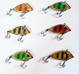 Complete Color Set Of 6 South Bend 677 Optic Lures Made In In 1959