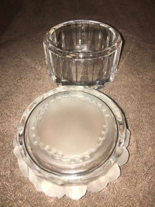 Rare Vintage Lalique Crystal Lidded Bowl (Box) with Partridges - Signed 2