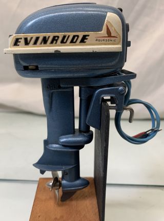 Evinrude Aquasonic " Big Twin " Outboard Toy Boat Motor Rare Vintage 1950 