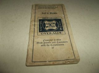 Rare 1910 Lakin Mckee Overalls Advertising Booklet - Illustrated Memorandum Book