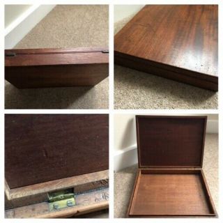 Antique Mahogany Box - Very Old With Interesting Old Writing Historical Interest