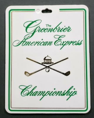 Vintage Rare 1987 The Greenbrier American Express Championsh Bag Tag