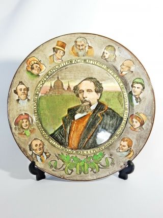 Antique Art Deco Royal Doulton Dickens Portrait Display Cabinet Plate Ware D5900