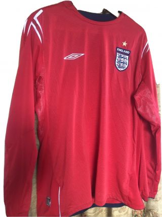 Official England Away 2004/2006 Rare Long Sleeve Shirt Xl