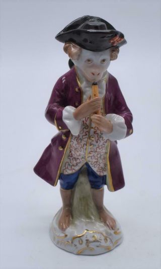 Antique / Vintage Sitzendorf Porcelain Monkey Band Figures / Figurine