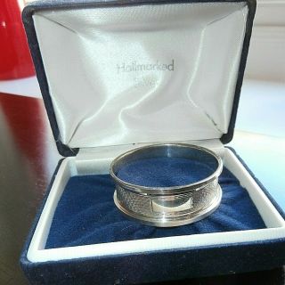 Hallmarked English Silver Boxed Napkin Ring W I Broadway & Co C1984