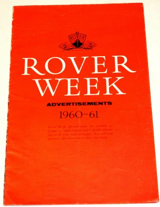 Very Rare 1960 Rover Dealer Only Publicity Poster Land Rover Series 1 Rover 100
